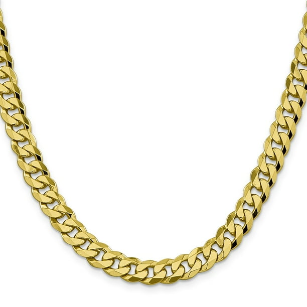 Solid 10k Yellow Gold 2.2mm Flat Beveled Cuban Curb Chain Solid 10k Yellow Gold 2.2mm Flat Beveled Cuban Curb Chain